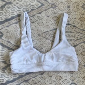 Vitamin A White Ribbed Bikini Top
